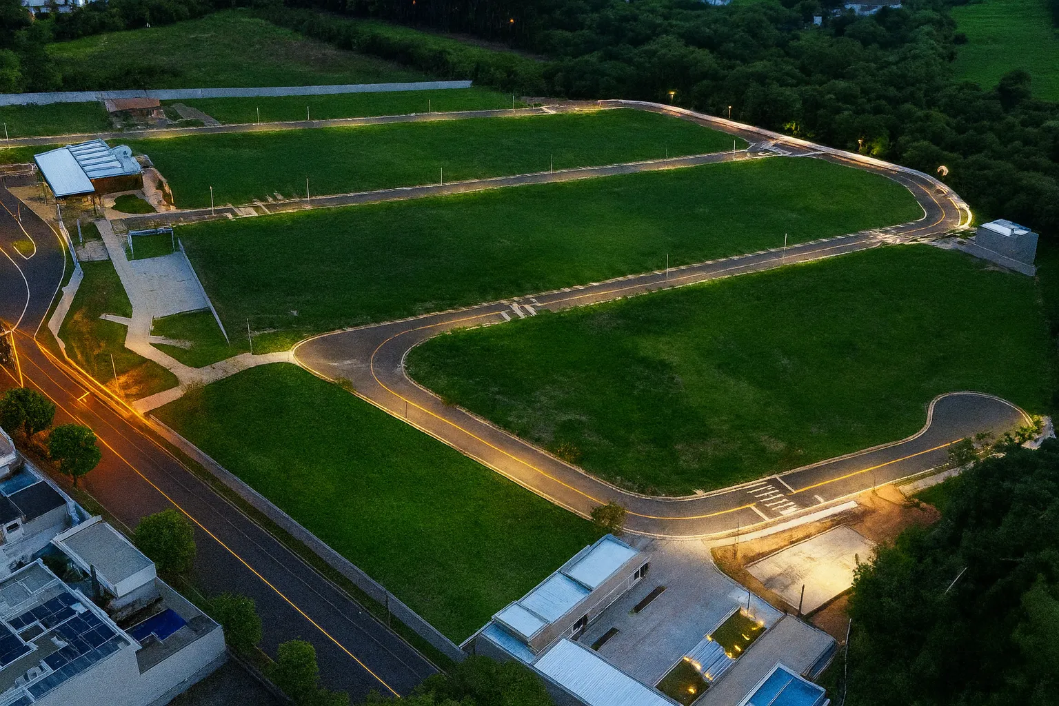 Vista aérea do empreendimento Reserva da Mata em Indaiatuba, com áreas planejadas e infraestrutura urbana